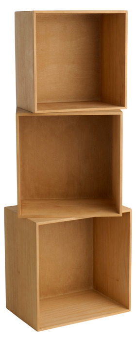 Bogkasser fyrretræ brun 3-pk.